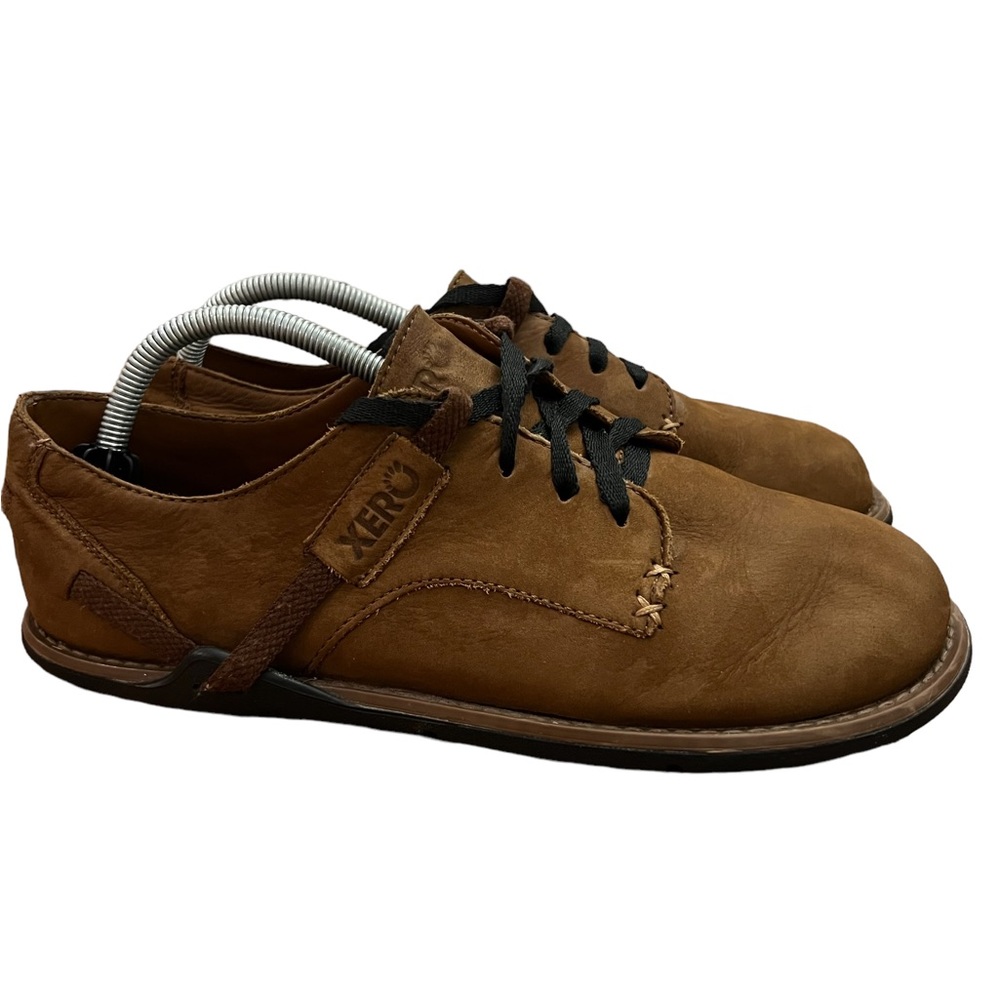 Xero Shoes Men’s Alston Brown Leather Barefoot Lace Up Oxford Dress Shoes